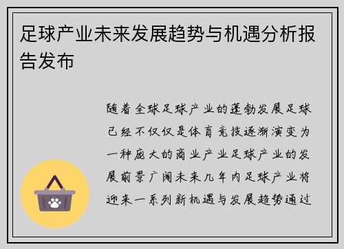 足球产业未来发展趋势与机遇分析报告发布 足球产业未来发展趋势与机遇分析报告发布